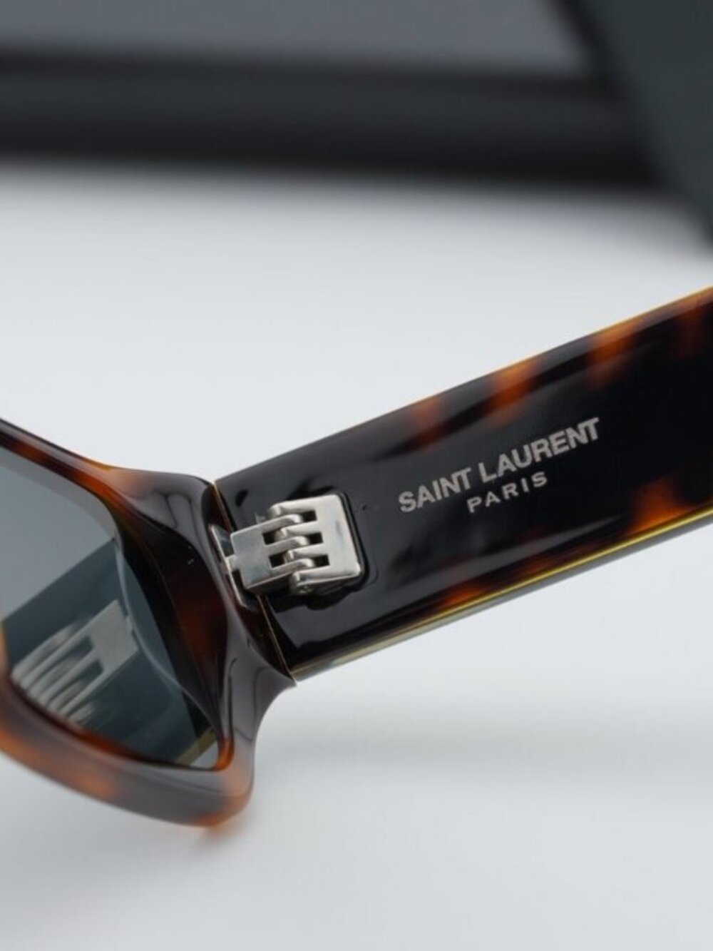 Saint Laurent SL660 002 Unisex Rectangle Sunglasses - Havana / Grey - Picture 4 of 13